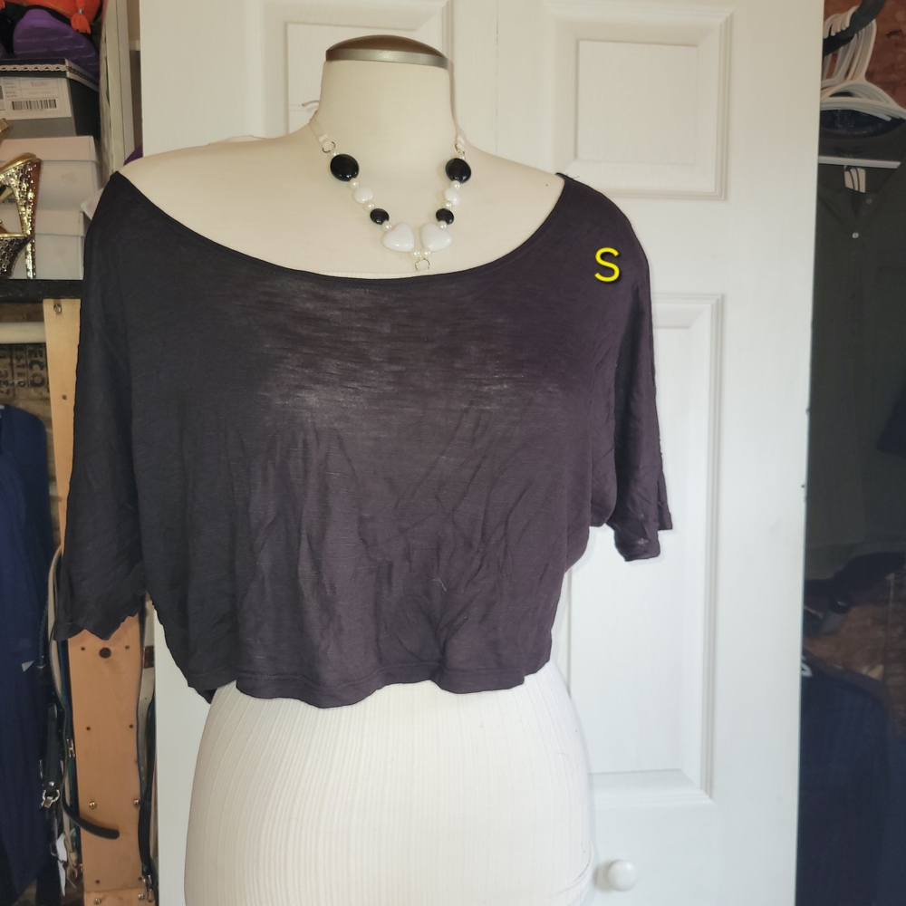 Women's Black Crop Top  Thin Lightweight